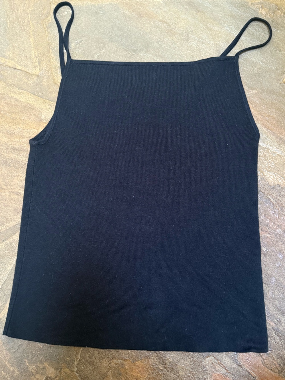 Anthropologie Black Ribbed Tank Top size Med